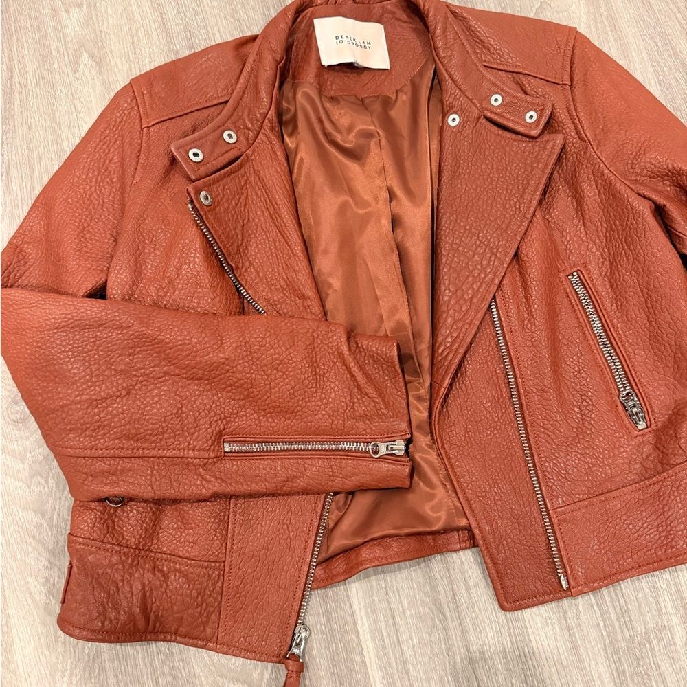 RARE FIND - 10 Crosby Derek Lam Women's Rust Leather Jacket
